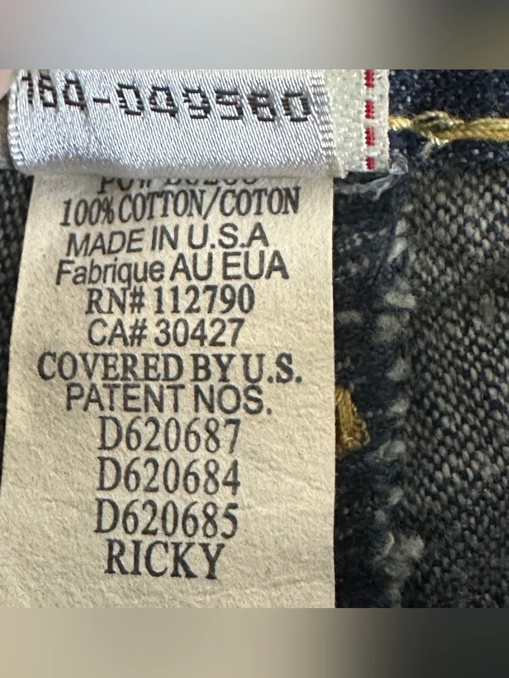 NWT VTG True Religion Ricky Super QT Thick Stitch Men's Jeans Size 38 RARE Y2K
